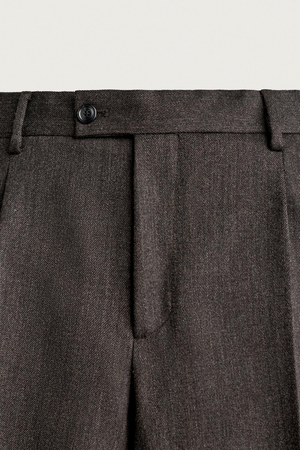 ZARA КОСТЮМНЫЕ БРЮКИ ИЗ 100% ШЕРСТИ MANTECO®, ЧЕРНЫЙ/КОРИЧНЕВЫЙ
