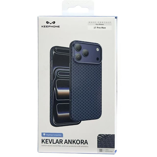 Накладка для i-Phone 17 Pro Max Keephone Kevlar Ankora MagSnap синий