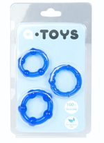 Набор из 3 синих эрекционных колец A-toys (Цвет: синий)