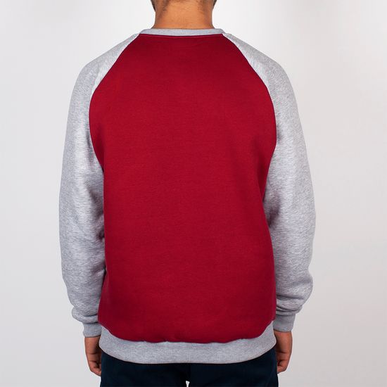 СВИТШОТ SKILLS  SCRIPT LOGO 2  CREWNECK (BURGUNDY/LIGHT-GREY)