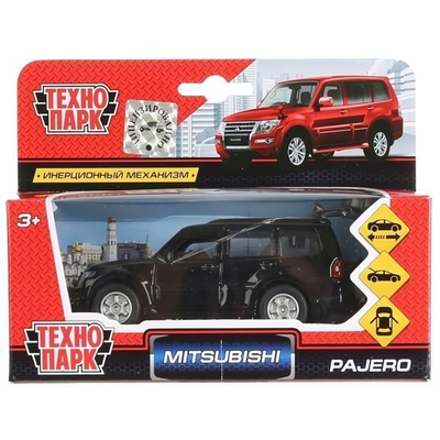 Модель ин. мет. "Mitsubishi Pajero" 12см. черный, откр.дв, баг, коробка SB-17-61-MP-N(BL)-WB (Технопарк)