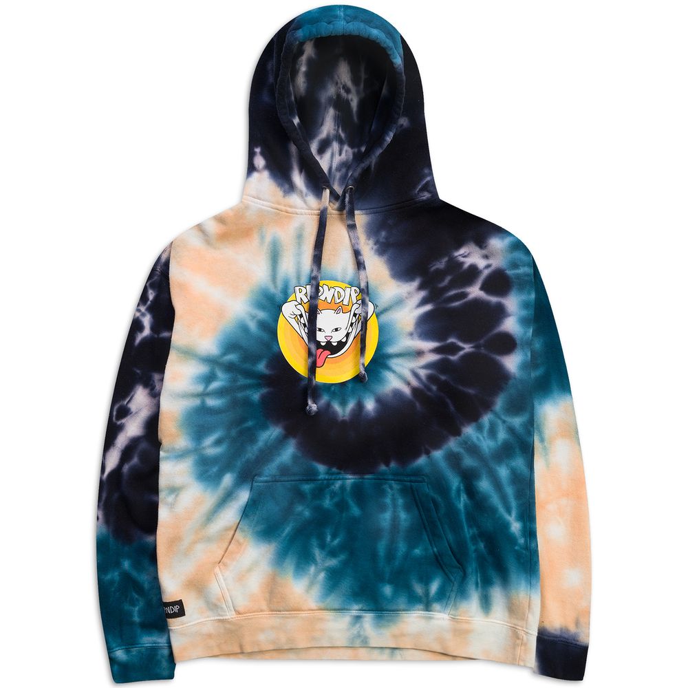 Толстовка Ripndip Big Smile Hoodie (Navy/Peach Spiral Tie Dye)