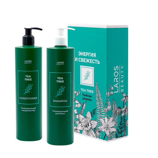 Набор LAROS BEAUTY Tea Tree "Энергия и свежесть" (Тонизирующие Tea Tree шампунь + кондиционер по 300 ml)