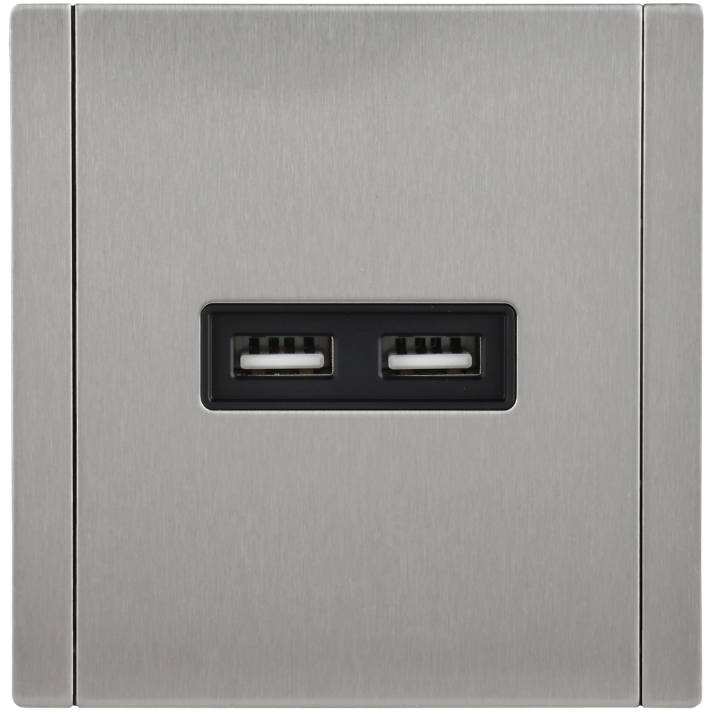 FORTE&PIANO Розетка USB A+A 3,1А FP749M металл никель IEK