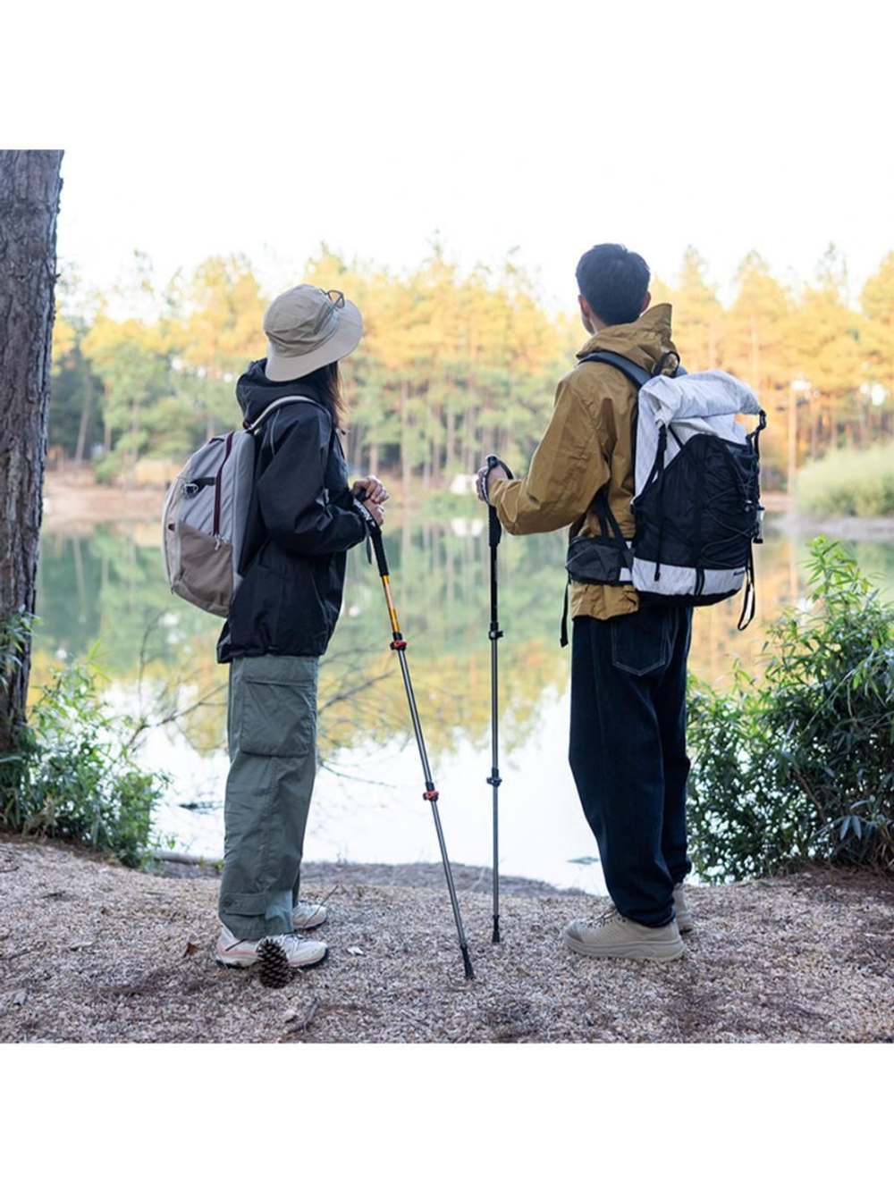 Палка треккинговая Naturehike ST 01 6061 (3-секции) NH17D001-Z (62-135cm) золото