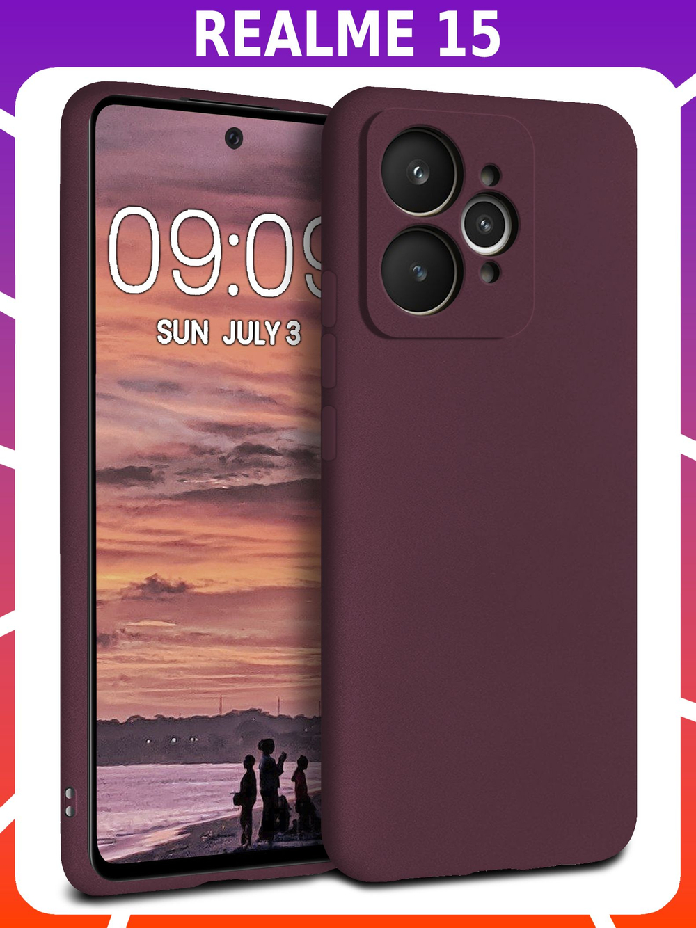 Мягкий Soft Touch чехол из силикона для REALME 15 с бархатной подкладкой