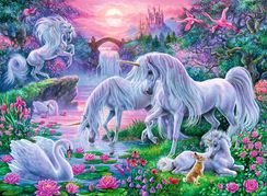 Puzzle Unicorns in the Sunset Gl