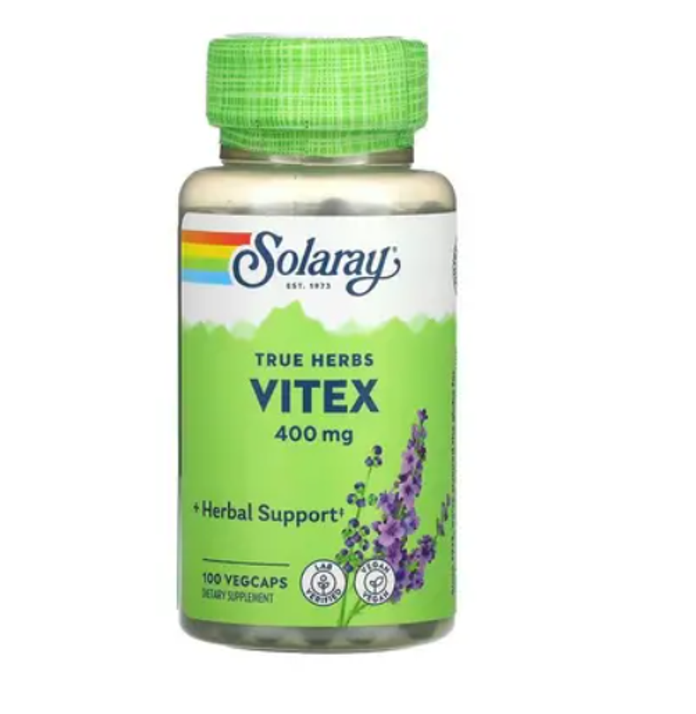 Solaray, Vitex 400 mg 100 Vegan Capsules | Viteks, 400 mg, 100 kapsula