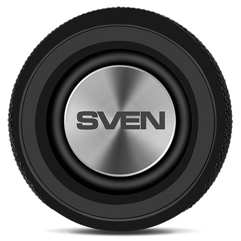 Портативная колонка SVEN PS-280, черный (12 Вт, Waterproof (IPx6), TWS, Bluetooth, FM, USB, microSD, 2400мА*ч)