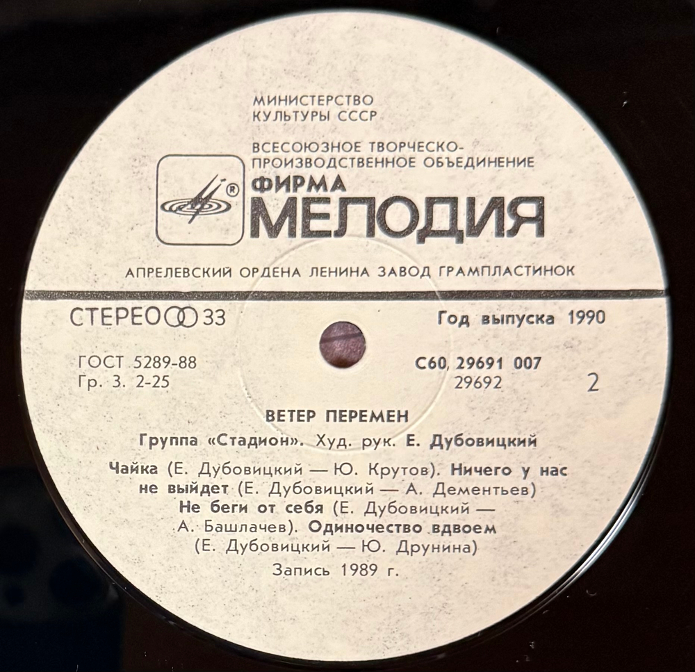 Виниловая пластинка Группа Стадион – Ветер Перемен(Мелодия) LP