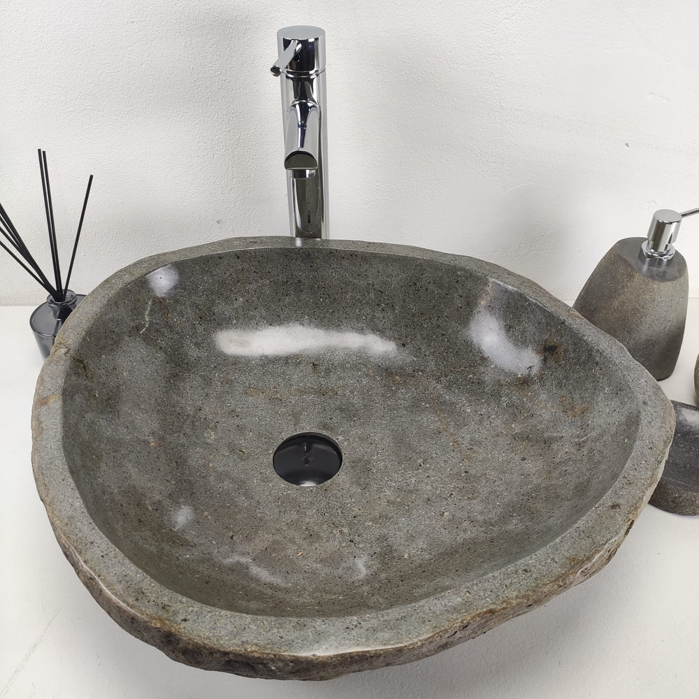 Раковина из речного камня RS-6969 (54x47x16)