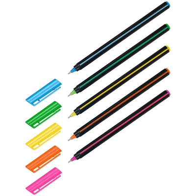 Ручка шариковая синяя 0,7мм, ассорти "Stick Soft Touch" (Luxor)