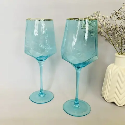 Бокал для вина 500мл «ICE CRYSTAL» в наборе 2шт, голубой