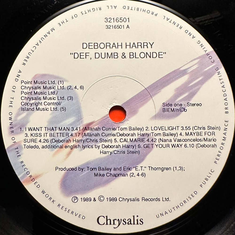 Deborah Harry - Def, Dumb & Blonde (Скандинавия 1989г.)