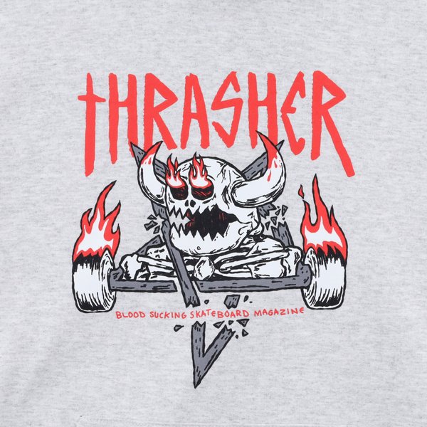 Худи Thrasher x Toy Machine Monster-Gram Hoodie (ash grey) артикул: - купить в магазине Дайс