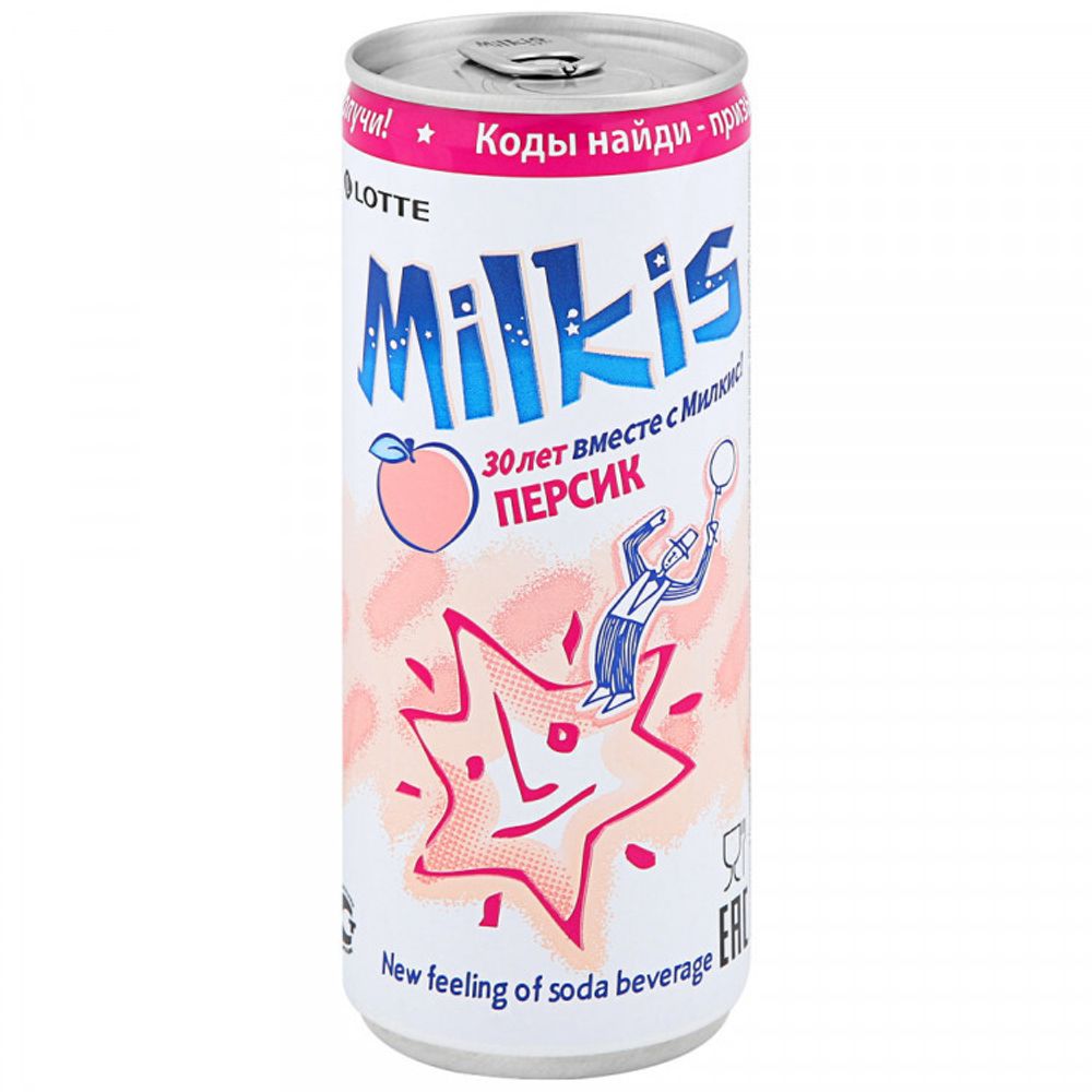 Газированный напиток Lotte Milkis Персик 250 мл, 3 шт
