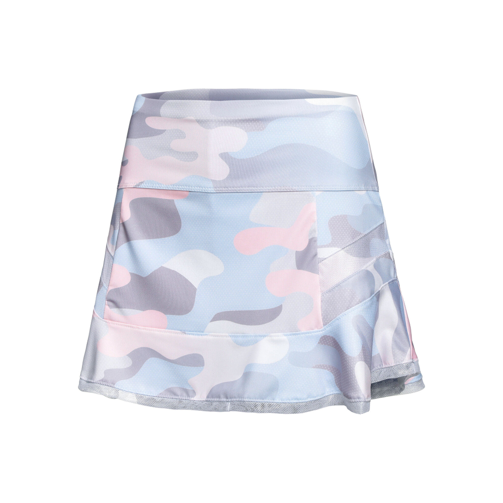 Женская теннисная юбка Lucky in Love Long Camo Play Skirt Women - Light Blue, Multicoloured