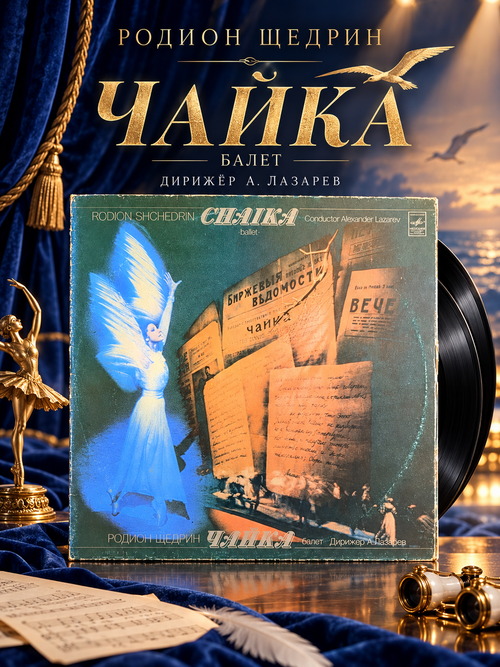 2 LP Родион Щедрин "Чайка" балет/Rodion Shchedrin "Chaika", дирижер А.Лазарев, виниловые пластинки 12 дюймов 2 штуки, классика, винтаж СССР Мелодия 1982 год