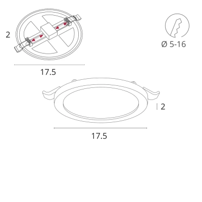 Встраиваемый светильник Arte Lamp MESURA A7979PL-1WH, LED
