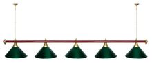 Лампа STARTBILLIARDS 5 пл. (плафоны золотые,штанга хром,фурнитура золото)