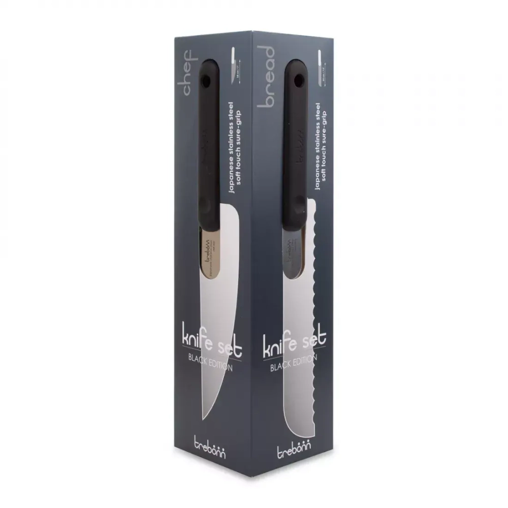 Набор ножей 4 предмета Trebonn Chopping boards and Knives черный