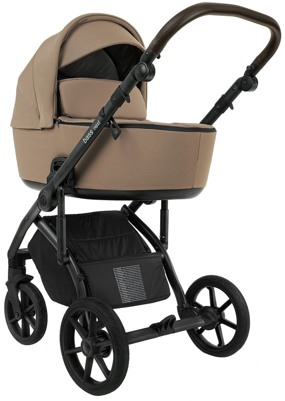 Детская коляска Roan Bass Next 2.0 3 в 1 с автокреслом Pituso Baesa Pro Black,Beige Canopy BSN/42/2 Mocha Mousse/Black/руч.Cappuccino