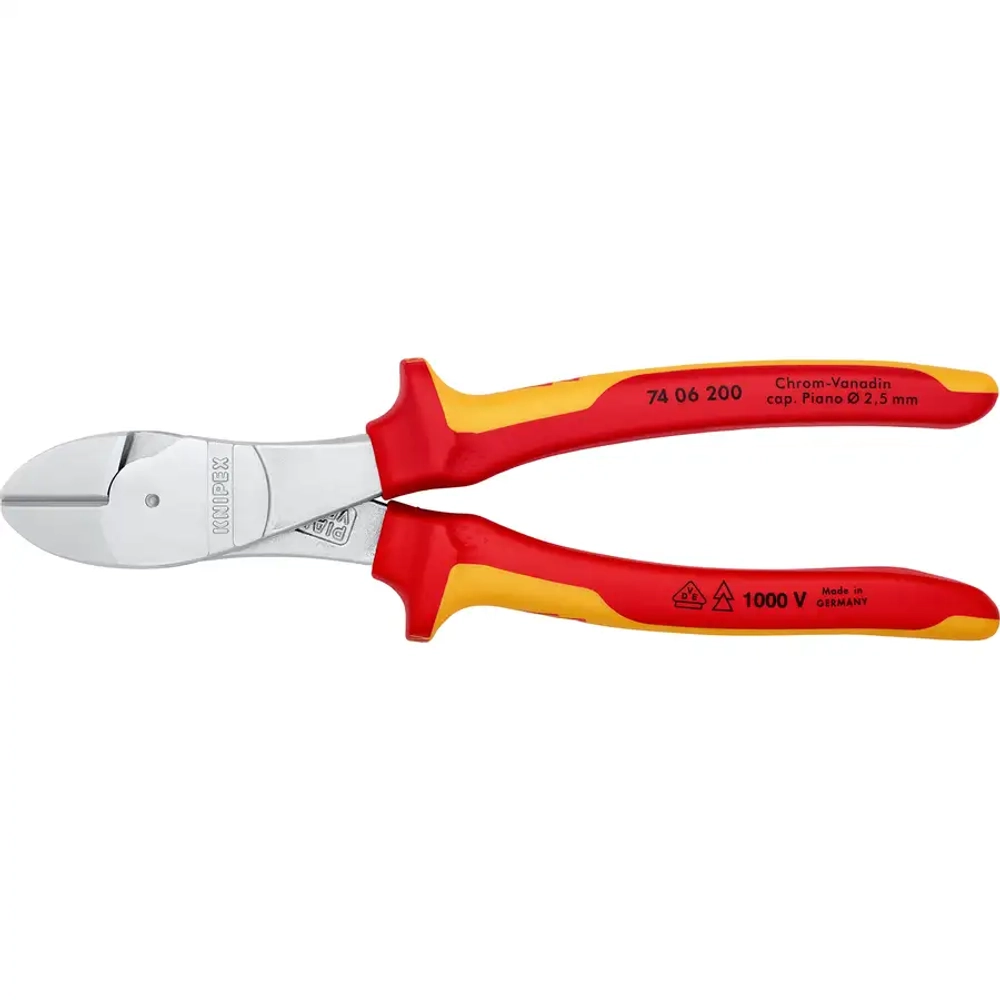Кусачки боковые особой мощности хромированные 200 мм Knipex 74 06 200