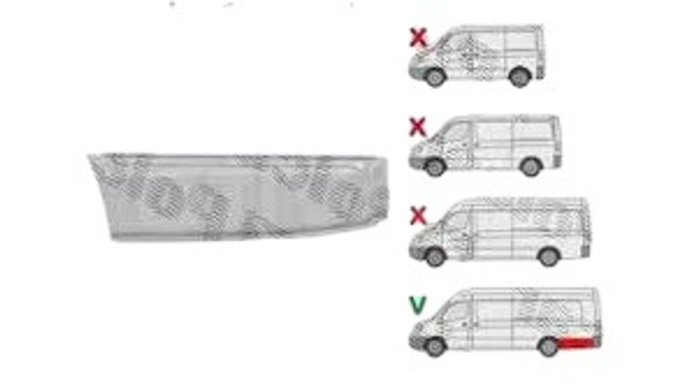 Полуарка зад левая Mercedes Sprinter W906 2006-2019 extralong (Polcar)