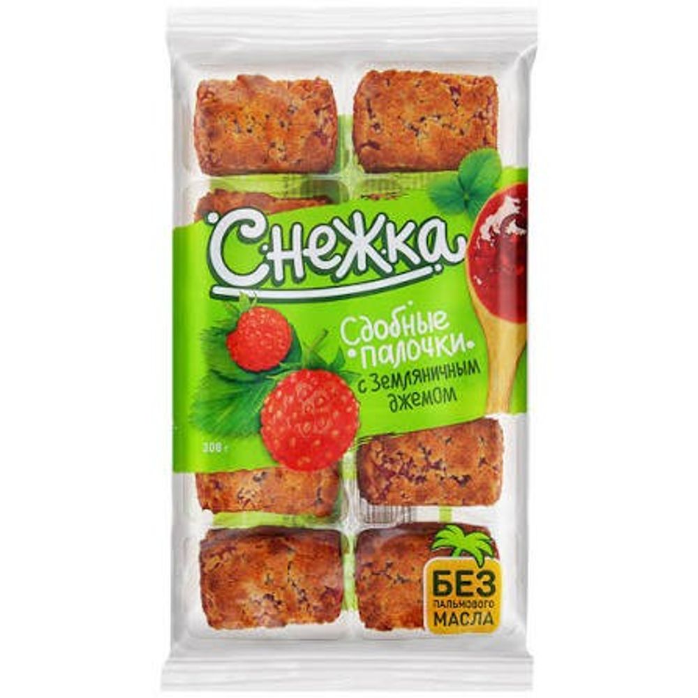 Сдобные палочки Снежка (с джемом из земляники) 308гр