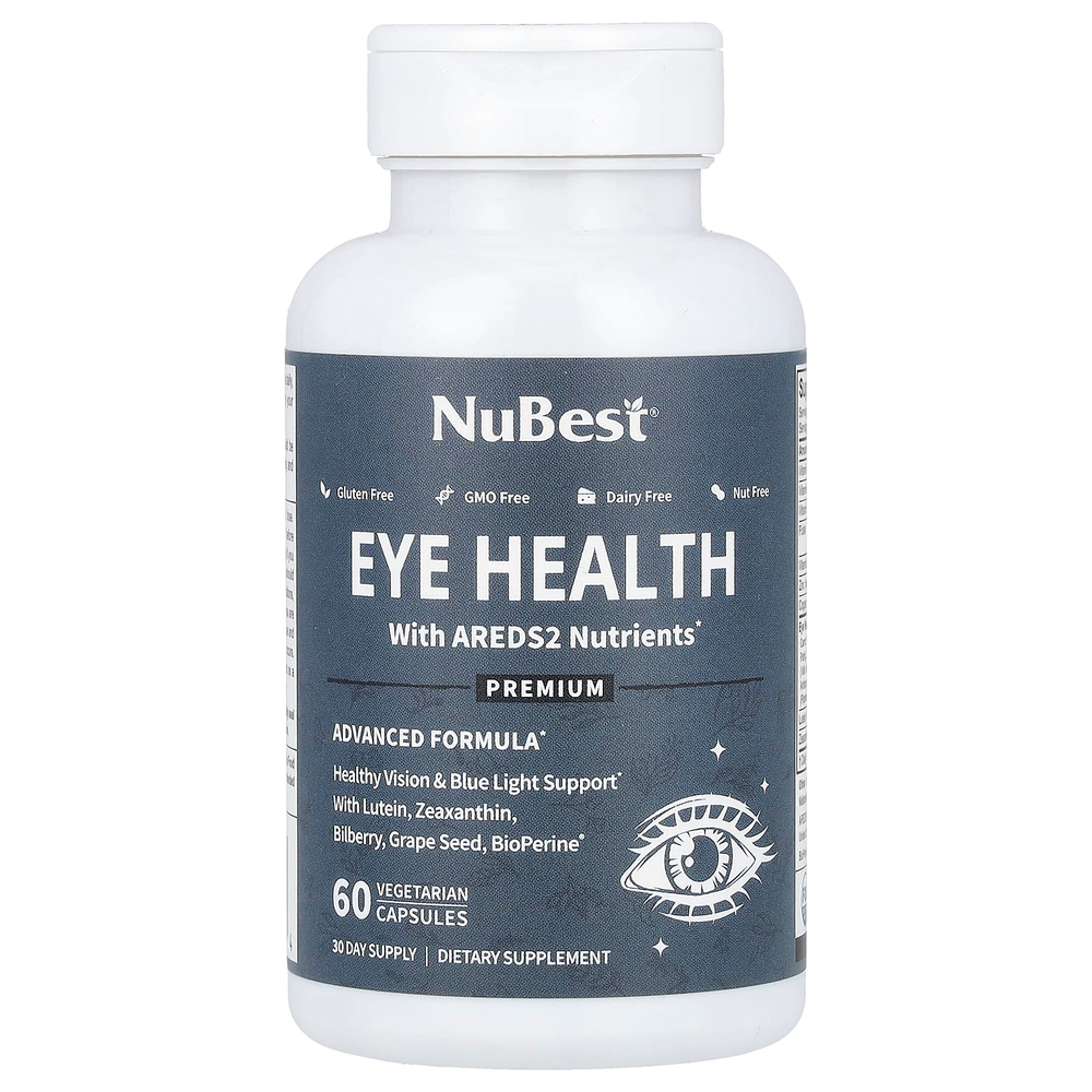 NuBest, Здоровье глаз с AREDS2 Nutrients, 60 вегетарианских капсул