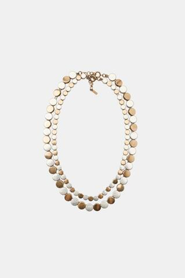 ZARA НАБОР ИЗ 2 ОЖЕРЕЛИЙ С КРУГЛЫМИ ЭЛЕМЕНТАМИ, ЗОЛОТОЙ/СЕРЕБРЯНЫЙ