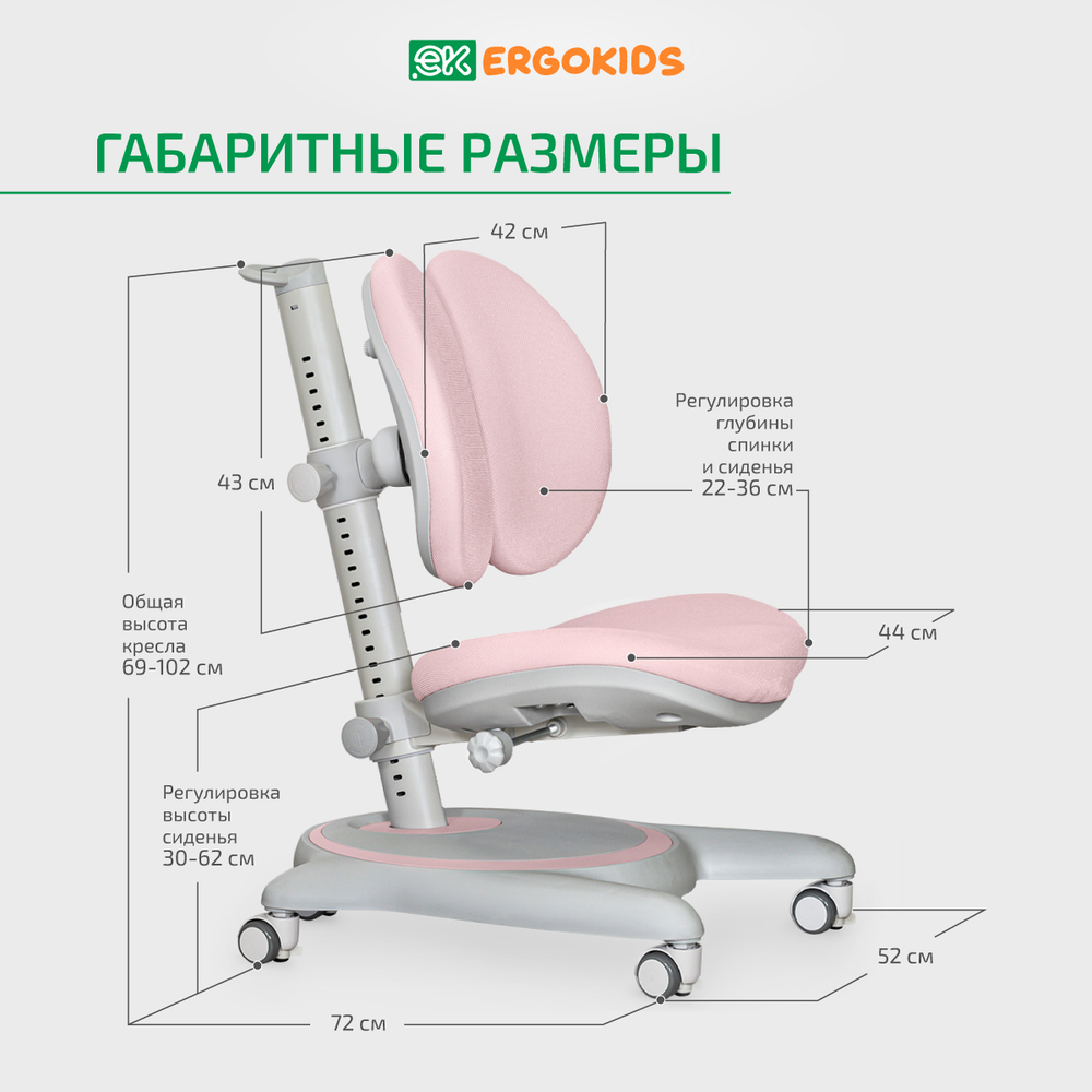 Стул для школьника Ergokids Ortoback Duo