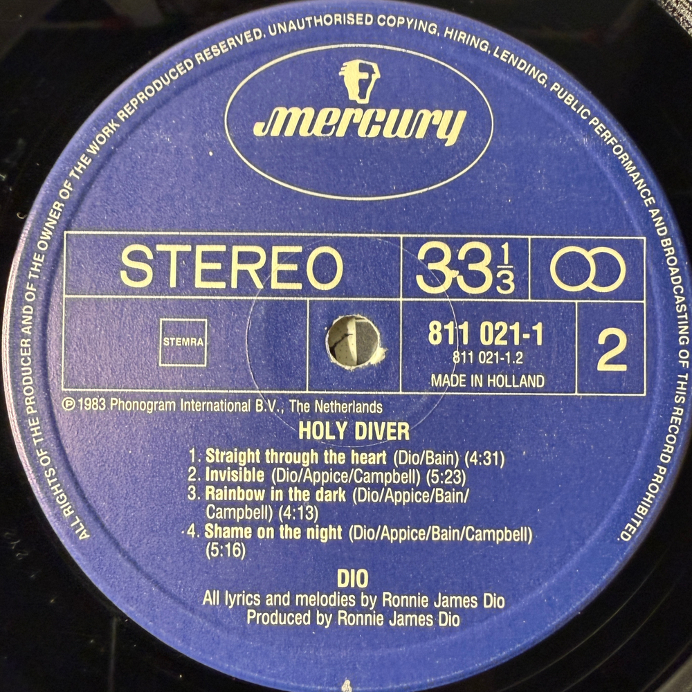 Dio ‎– Holy Diver (Голландия 1983г.)