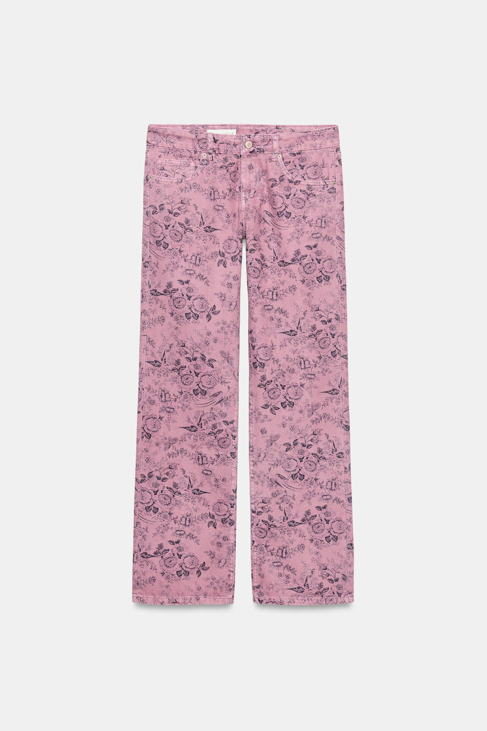 ДЖИНСЫ TRF WIDE-LEG С НИЗКОЙ ПОСАДКОЙ И ЦВЕТОЧНЫМ ПРИНТОМ — ZARA
