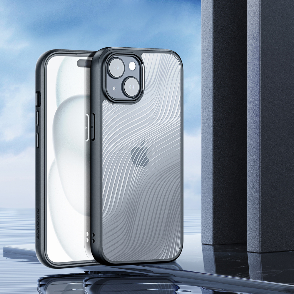 Чехол для iPhone 15 Plus, прозрачный с мягкими черными рамками, Dux Ducis, серия Aimo Series Case
