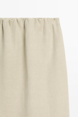 Massimo Dutti Двухслойная юбка миди - STUDIO, светлый хаки