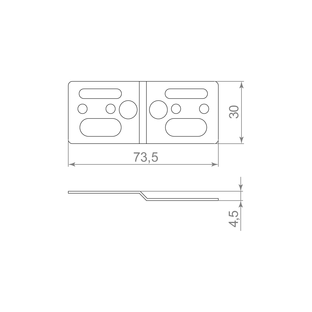 Комплект пластина крепежная с винтами  SWD.Scope 75/30/5 plate with screws