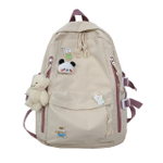 FAMAN Nylon Backpack Women"s Black/White/Pink/Blue/Green