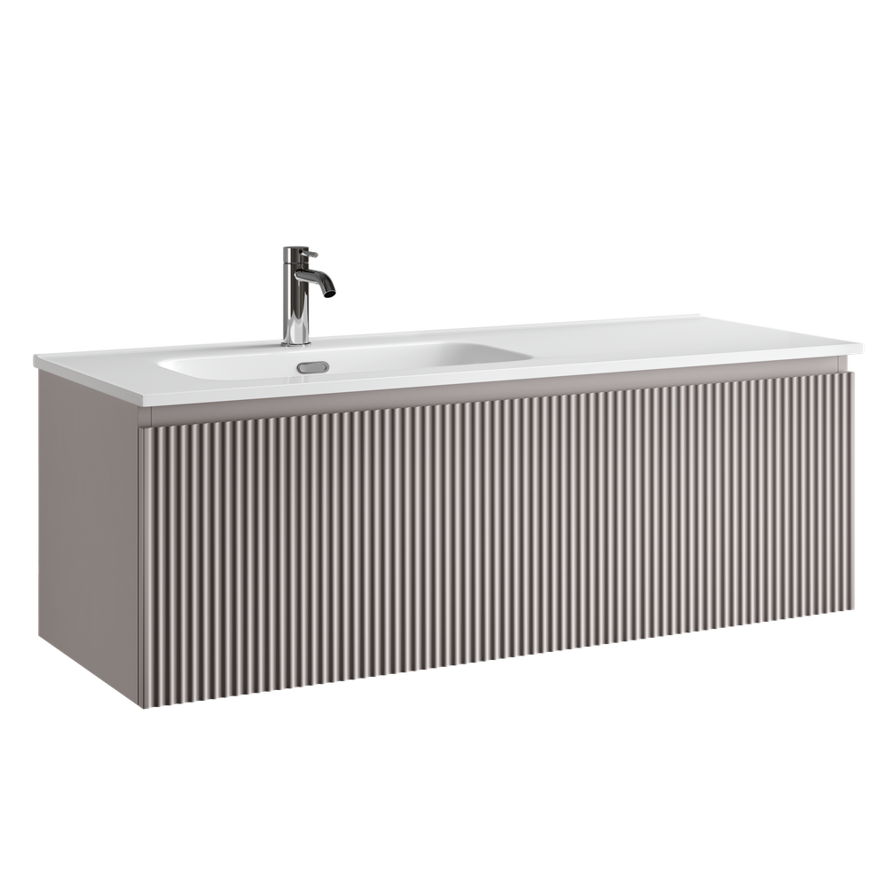 Тумба подвесная SANCOS Сноб Р 1.0 (Snob R 1.0) 1195х445х406, c одним ящиком оснащенным доводчиками, Пыльная роза (Doha Soft), арт.SNR1.0120LSM