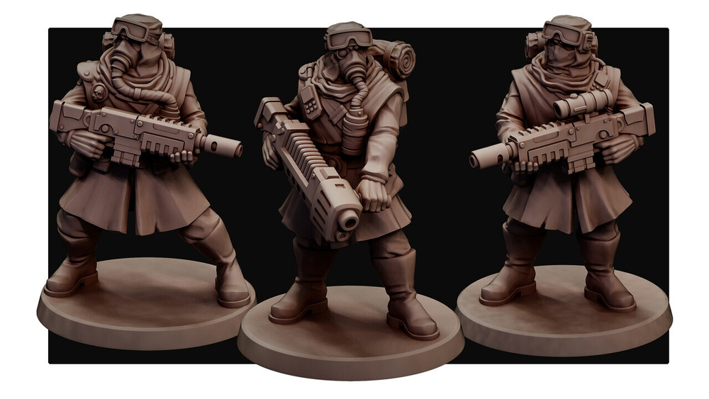 Astra Militarum Tallarn Desert Raiders Талларнский Гвардеец с лазганом, плазмой 1 шт. миниатюра для AOS,Waha, Настольная игра, НРИ, Варгейм, РПГ