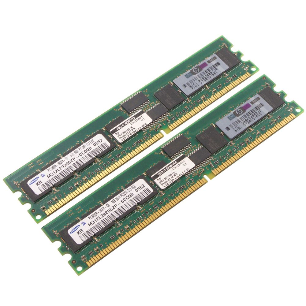 Оперативная память HP 1GB 400MHz DDR PC3200 REG ECC SDRAM DIMM 378914-001