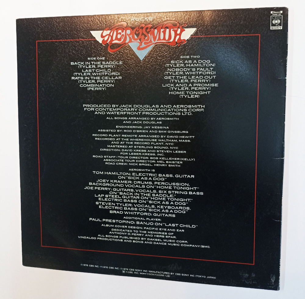 Винтажная виниловая пластинка LP Aerosmith Rocks (Japan 1976) (No Obi)