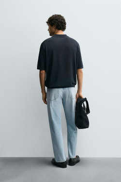 ZARA ДЖИНСЫ STRAIGHT FIT REGULAR, ГОЛУБОЙ
