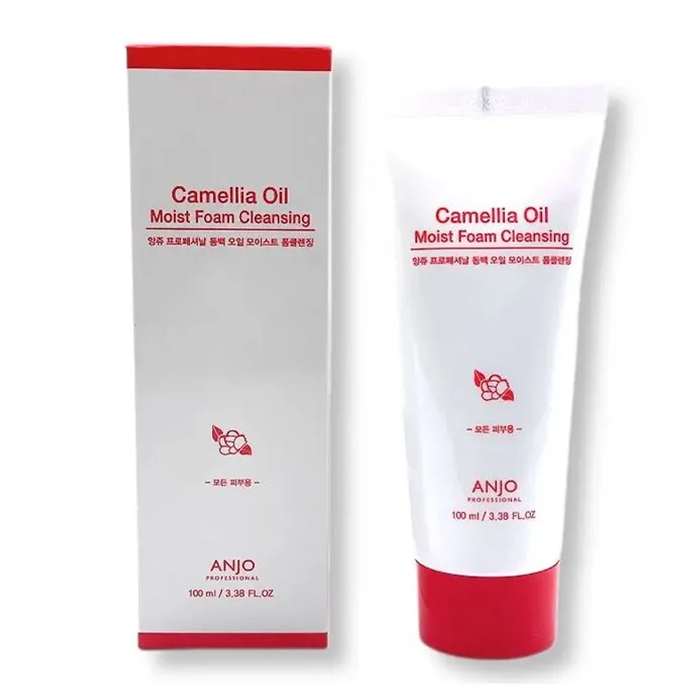 Anjo Professional Foam Cleansing Oil Moist Camellia Пенка для лица увлажняющая очищаюя с маслом камелии, 100 мл