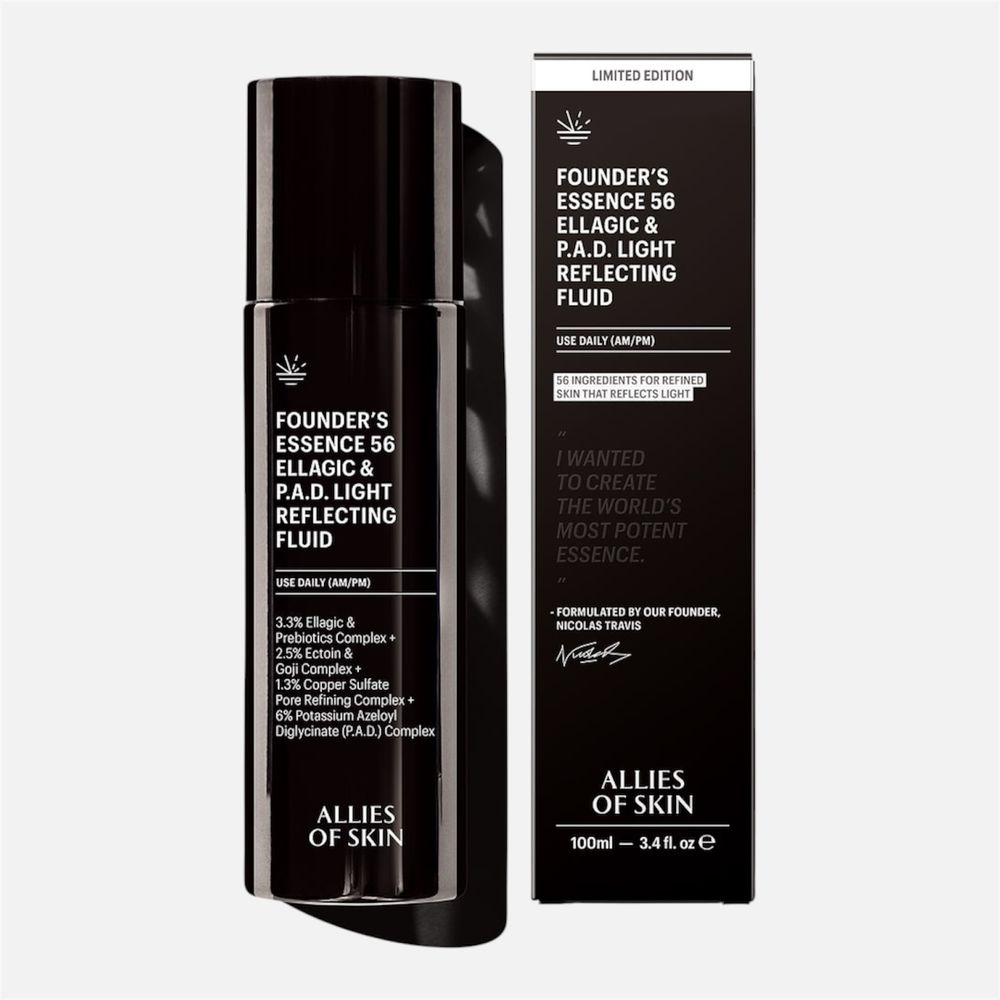 ALLIAS OF SKIN АНТИОКСИДАНТНЫЙ УКРЕПЛЯЮЩИЙ ФЛЮИД ДЛЯ СИЯНИЯ КОЖИ Founder's Essence 56 Ellagic &amp; P.A.D. Light Reflecting Fluid