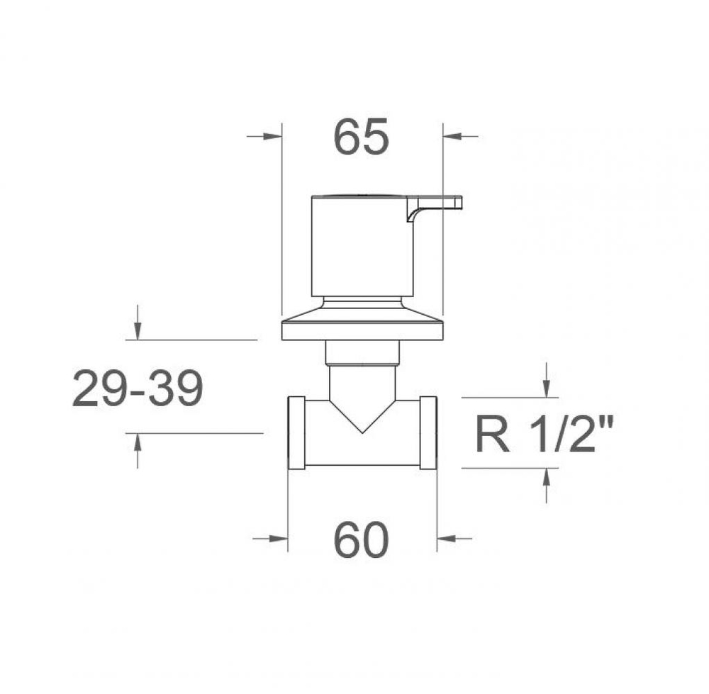 Кран встраиваемый  1/2  BLAUTHERM 94071/2X1NM чёрный