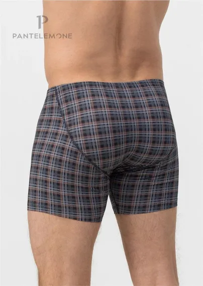 Трусы мужские боксеры удлинённые Pantelemone PMHL-1445, клетка коричневая (48)