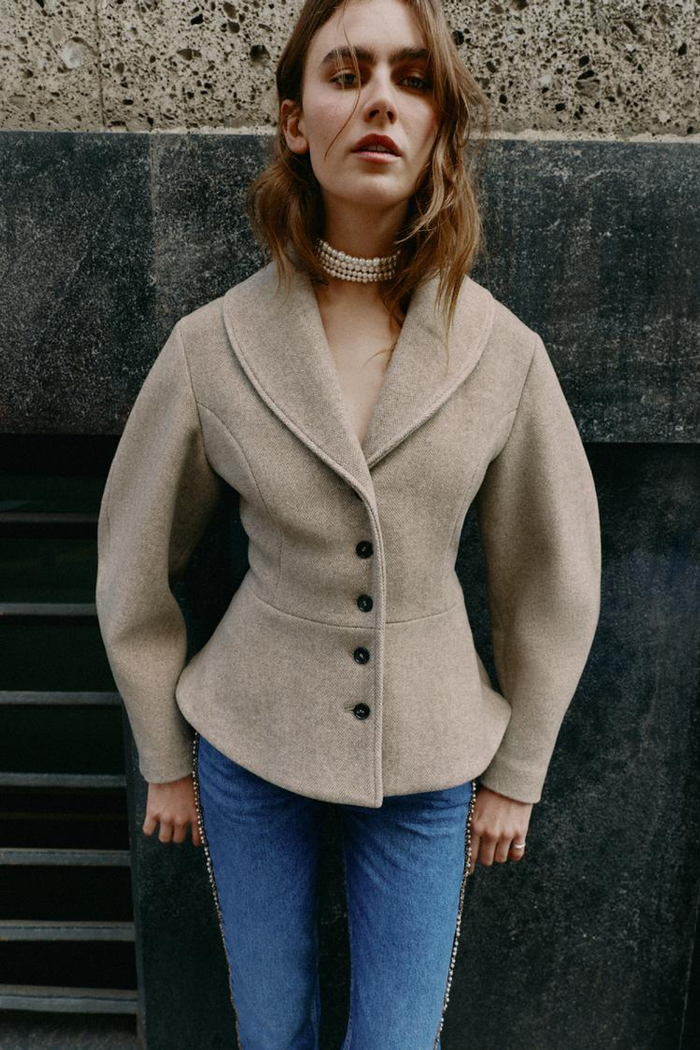 ZARA КУРТКА МЯГКАЯ С БАСКОЙ, СВЕТЛЫЙ ЖЕЛТО-КОРИЧНЕВЫЙ