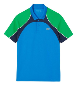 Мужское теннисное поло Lacoste Ultra Dry Colorblock Tennis - небесный