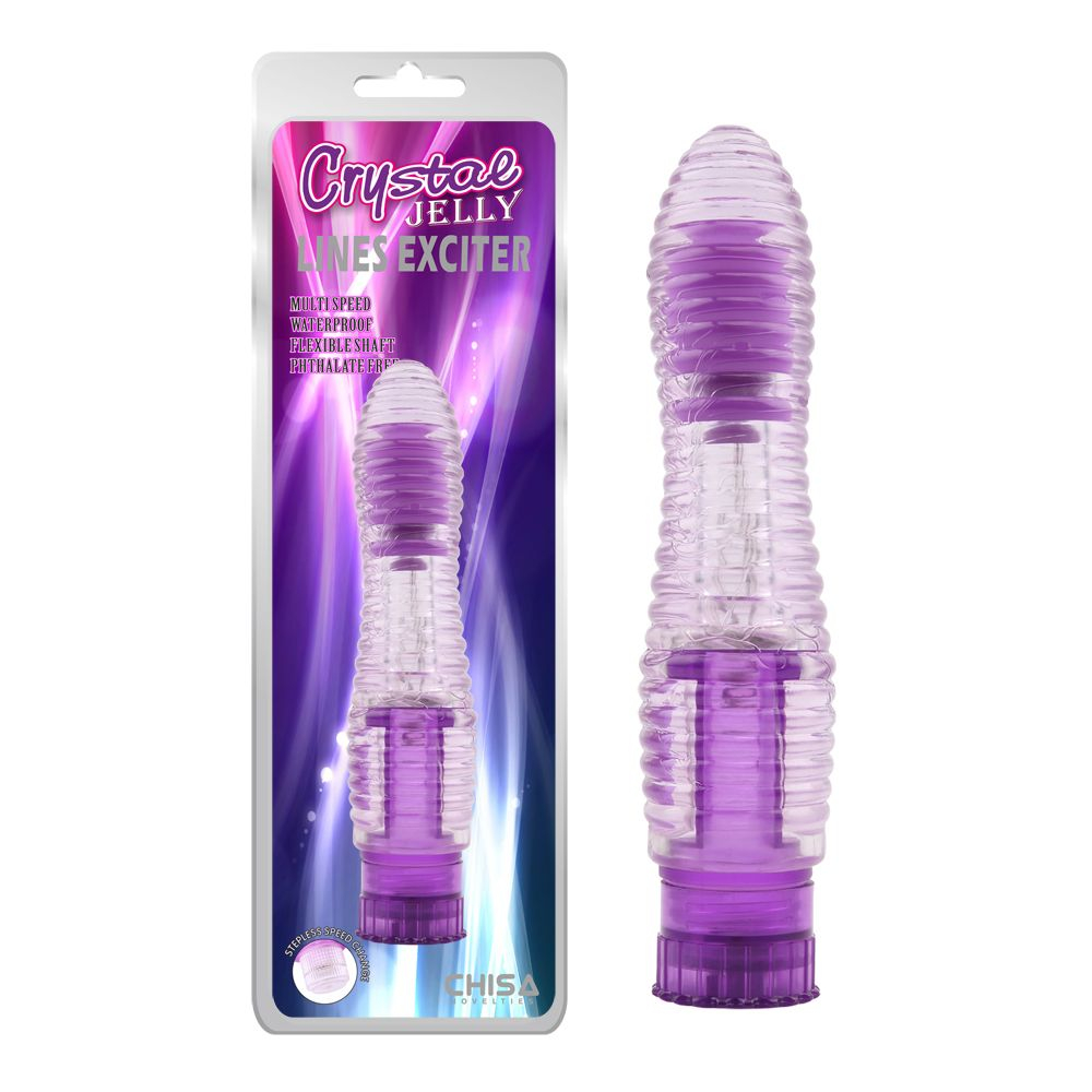 Фиолетовый вибратор с рёбрышками Lines Exciter - 16,2 см. (Цвет: фиолетовый)